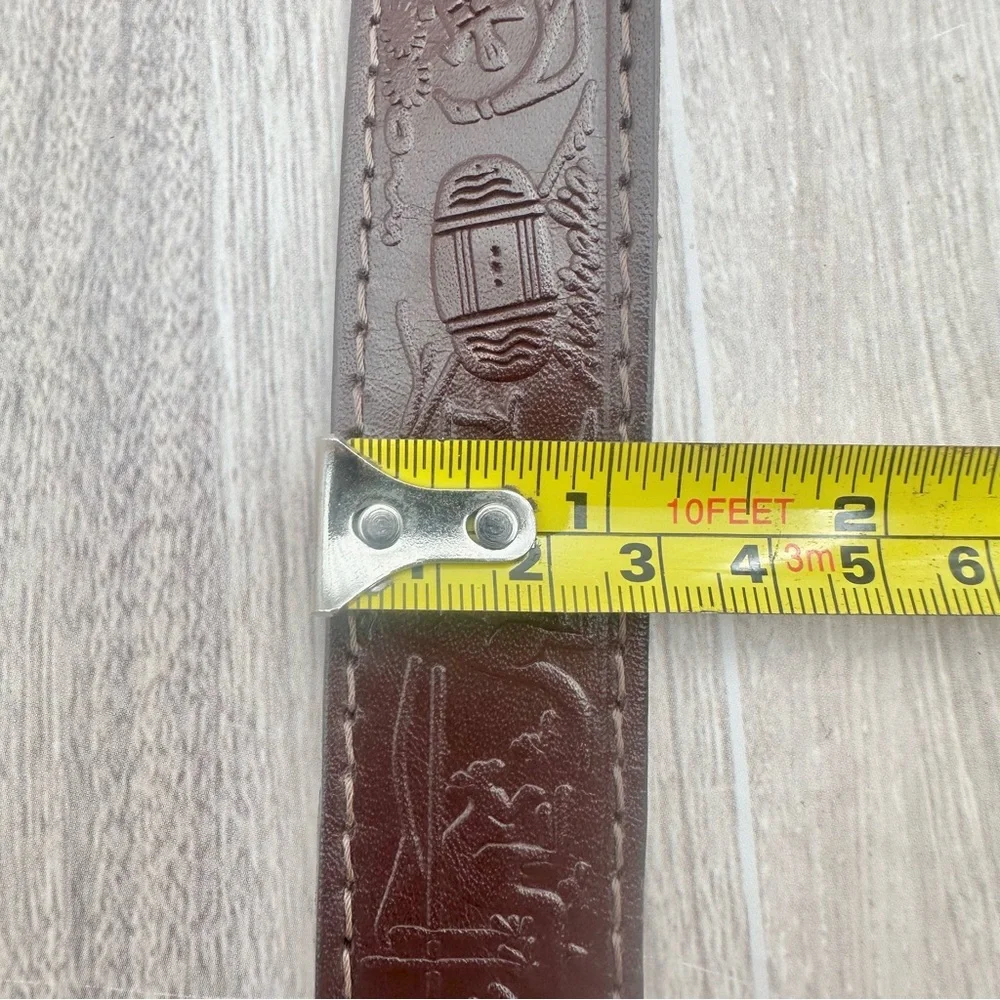 Australian Tooled Leather Belt Kangaroos Boomerangs Size 36 | Made in Australia
